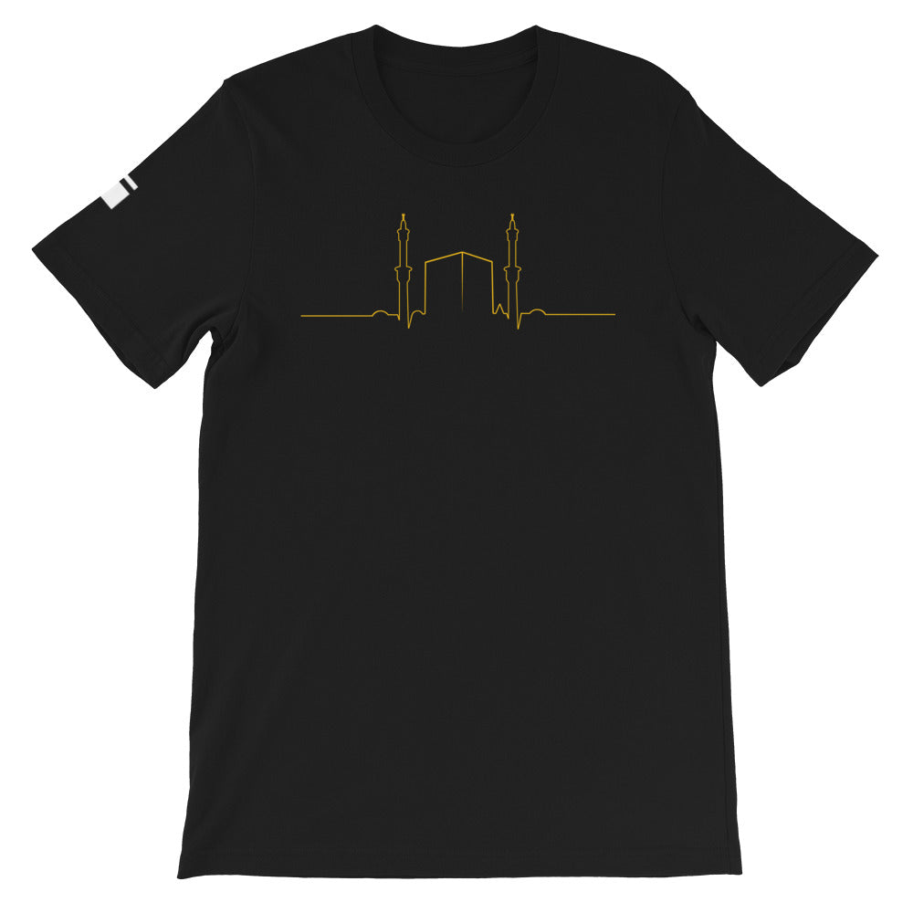 My hearts beats Makkah Short-Sleeve Unisex T-Shirt - one love islam