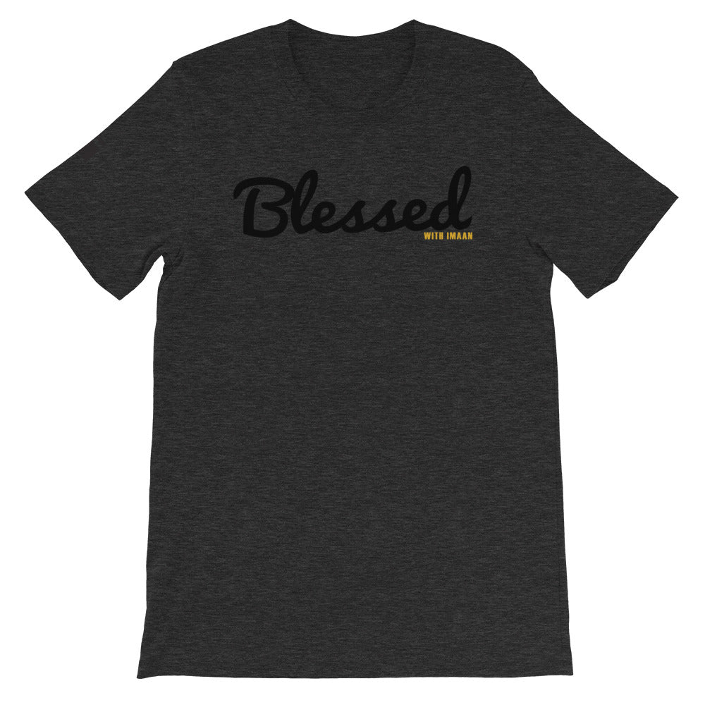 Blessed with Imaan Short-Sleeve Unisex T-Shirt - one love islam